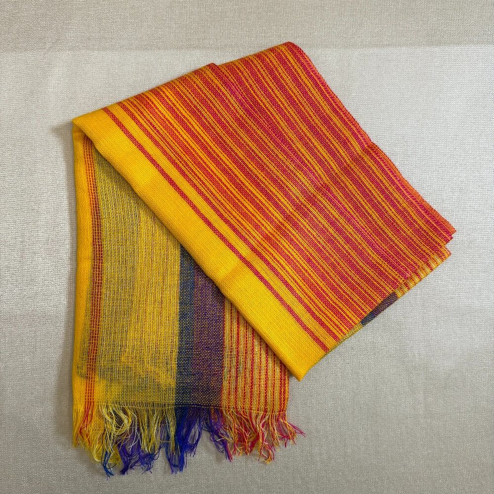 Yellow Red And Blue Scarf From South America